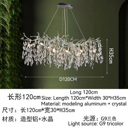 Decorbites™ Golden Crystal Tree Deckenleuchter, Luxuriöse Aluminium-Kunstarmatur