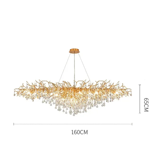 DecorBites™ Gold Chandelier Glass Pendant Lamp for Home Decor - Modern Luxury Lighting