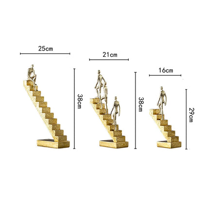 DecorBites™ Golden Man Abstract Resin Figure Sculpture Staircase Decor