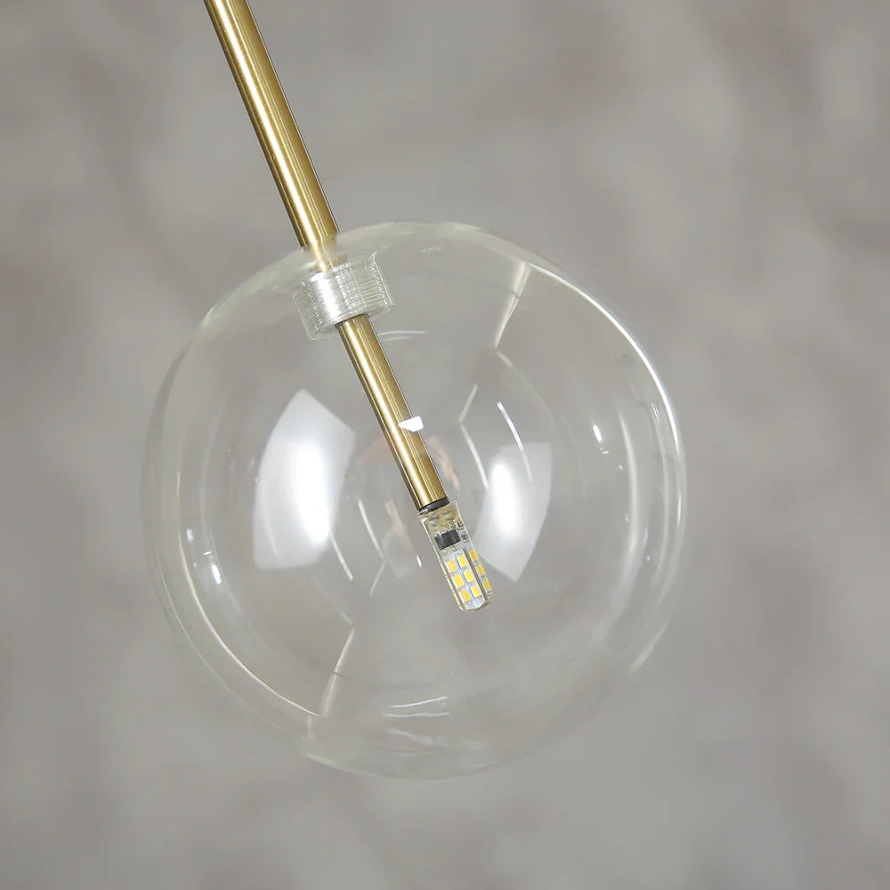 DecorBites™ Glass Globe Chrome Pendant Light - Nordic Style Hanging Lamp