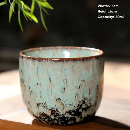 Decorbites™ Japanische Ofenverwandlungs-Keramik-Teebecher Espressotasse Kaffeetasse Töpferei Kung-Fu-Teetasse