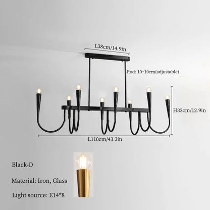 Decorbites™ Französischer Stil Schwarzes Anhängerleuchte Luxuriöse LED-Kronleuchter Raumdekoration
