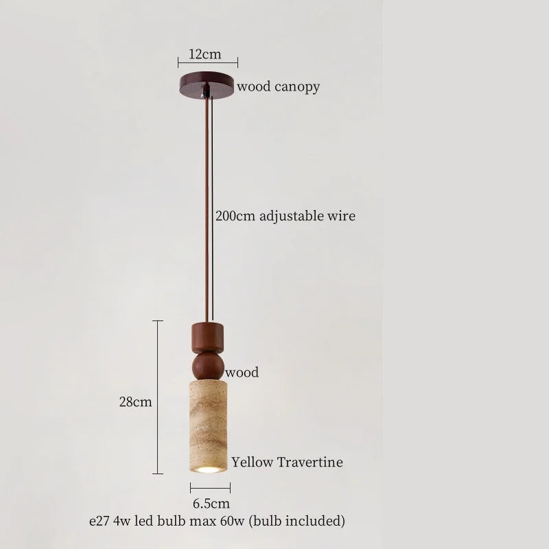 Decorbites™ LED Gelbe Travertin-Stein-Hängeleuchten | Wabi Sabi Vintage Hängelampe