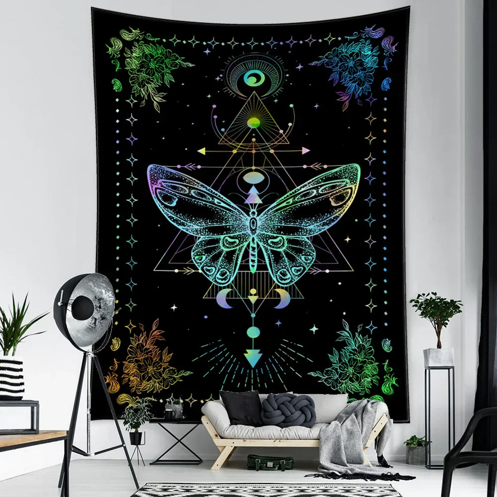 DecorBites™ Geometric Butterfly Tapestry Wall Hanging for Bohemian Home Decor
