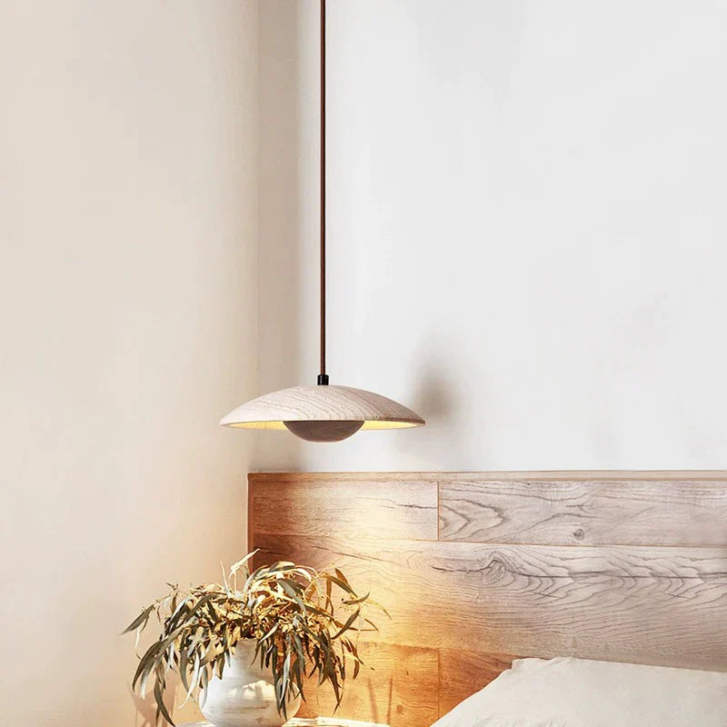 Decorbites™ Sahne Stein Holz Kronleuchter Anhängerlampe für das Schlafzimmer – Dänischer Stil Atmosphärische Beleuchtung