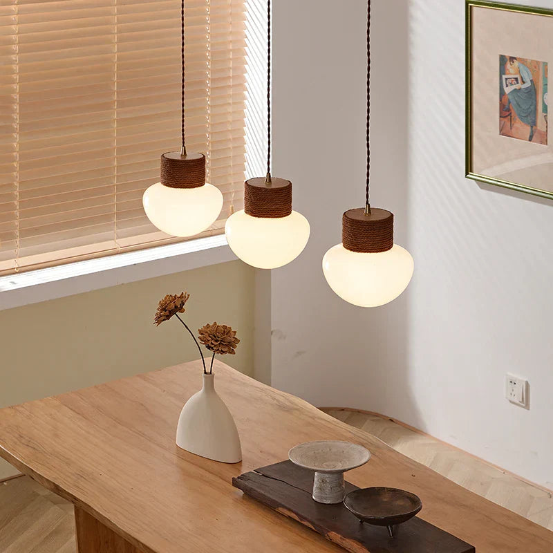 Decorbites™ Hanfseil LED-Hängeleuchte - Nordische Glasleuchte für die Raumdekoration im Haus