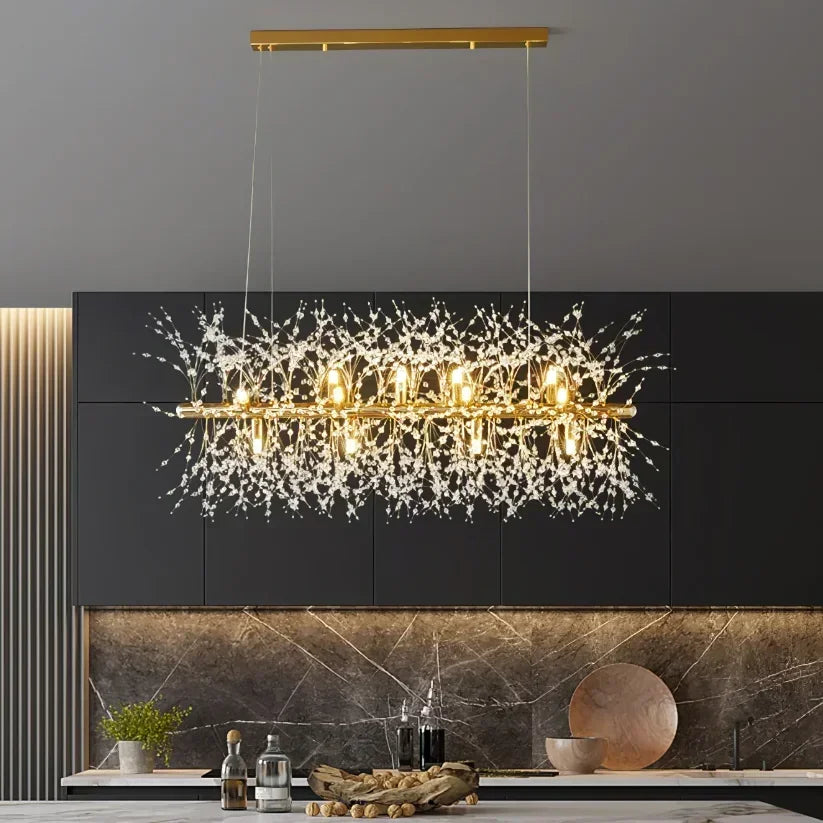 Decorbites™ Löwenzahn-Kristall-Deckenleuchte Kronleuchter für Schlafzimmer Esszimmer Kücheninsel