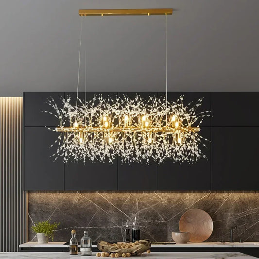 Decorbites™ Löwenzahn-Kristall-Deckenleuchte Kronleuchter für Schlafzimmer Esszimmer Kücheninsel