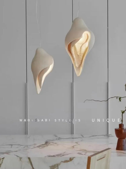 Decorbites™ Gipsleuchte Anhänger Muschel-Design Wabi-Sabi-Stil für Wohnzimmer oder Schlafzimmer
