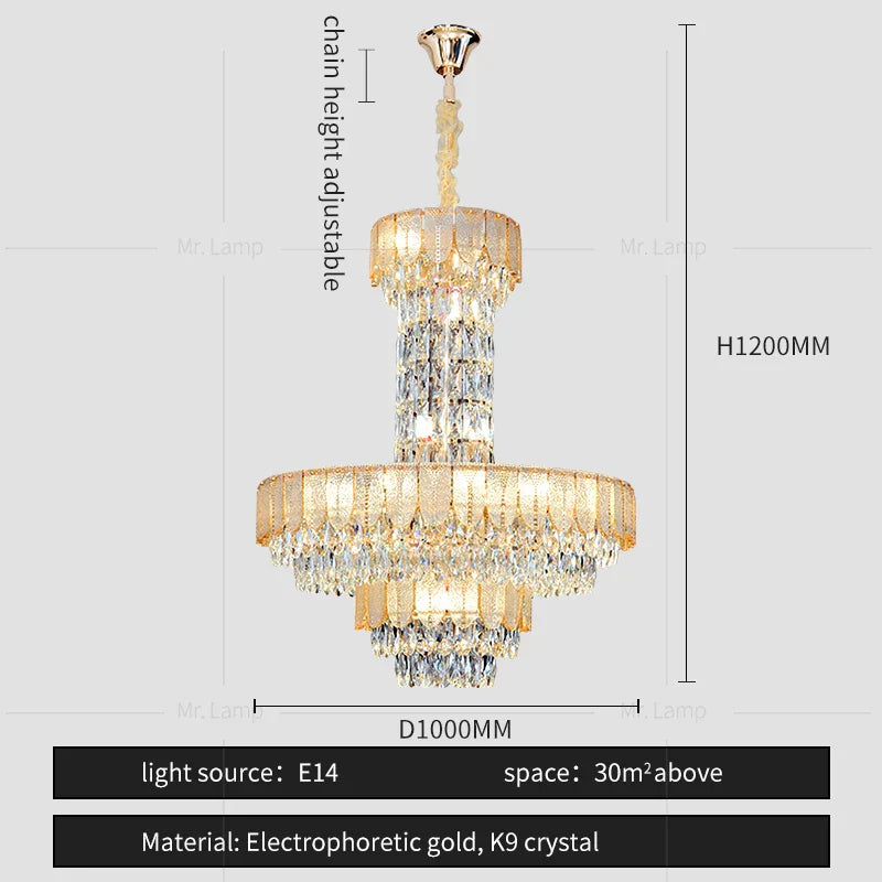 Decorbites™ Kristall-Leuchter: Postmoderne Mehrschicht-Luxus für Wohnzimmer, Hotel-Lobby und Villa