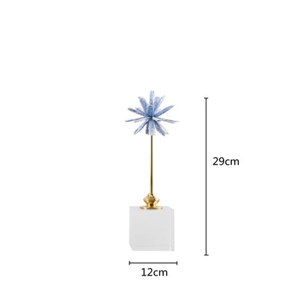 DecorBites™ Crystal Agate Handmade White Flower Home Decor Figurine