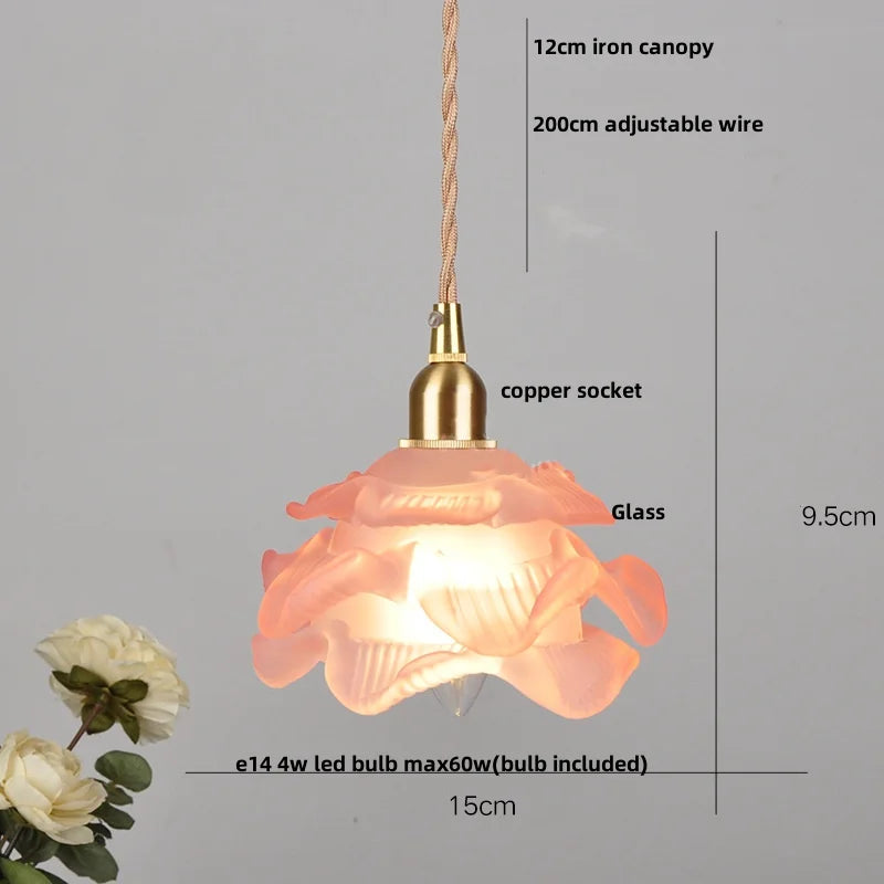 DecorBites™ Glass LED Pendant Lamp Modern Copper Socket Hanging Light