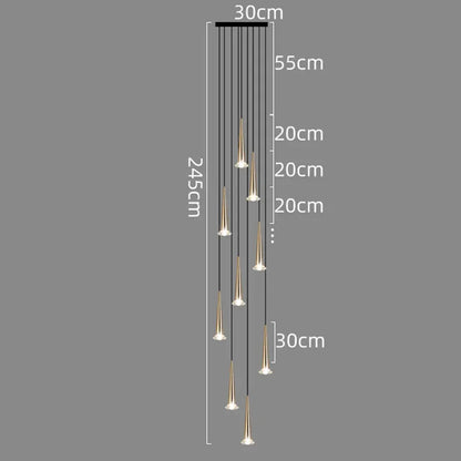 DecorBites™ Crystal LED Staircase Chandelier: Luxury Long Stair Lighting Fixture