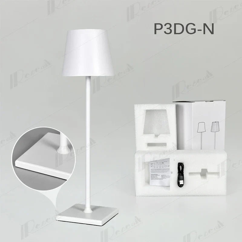 DecorBites™ Crystal LED Rechargeable Table Lamp - Elegant Cordless Hotel Restaurant Bar Light