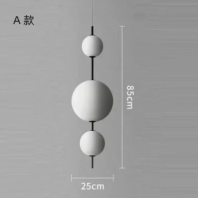 Modern Glass Globe 3-Light Pendant Chandelier