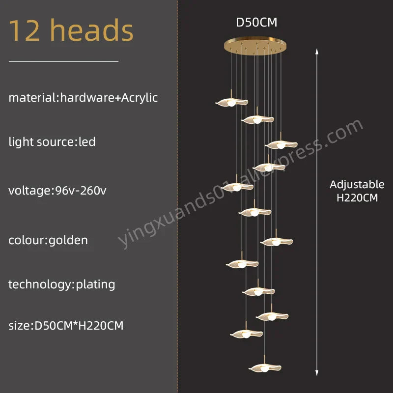Gold Acrylic LED Pendant Lamp