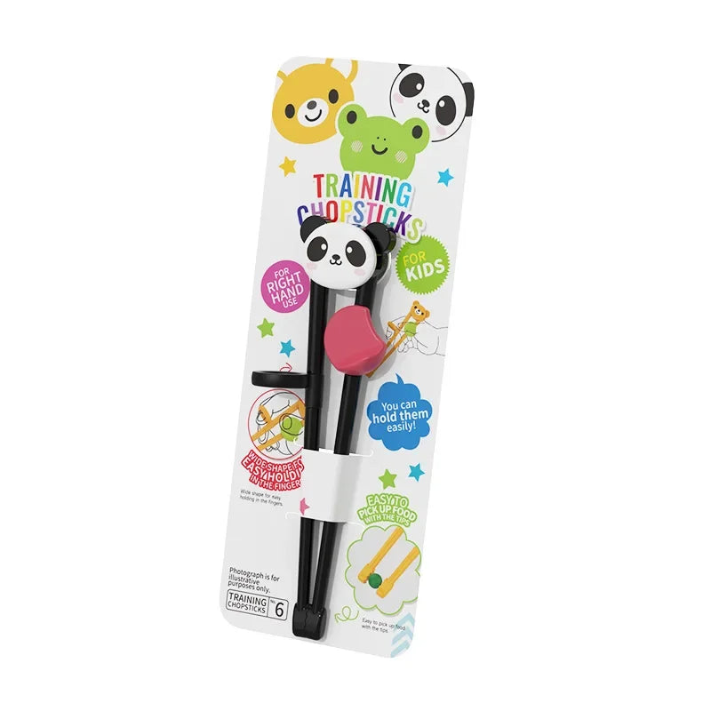 Decorbites™ Kinder-Stäbchen-Set mit Buntbär, Panda und Katze: Spaßige Trainings-Essstäbchen für Kinder