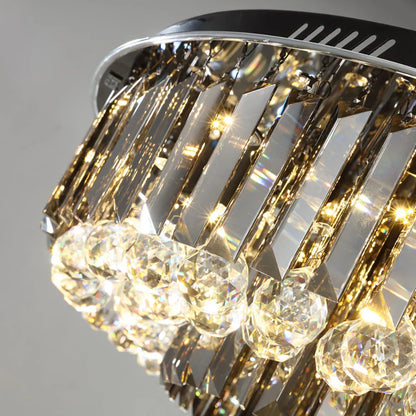 Decorbites™ Kristall-LED-Kronleuchter: Moderne rauchgraue klare Kristallbeleuchtung für große Wohnzimmer