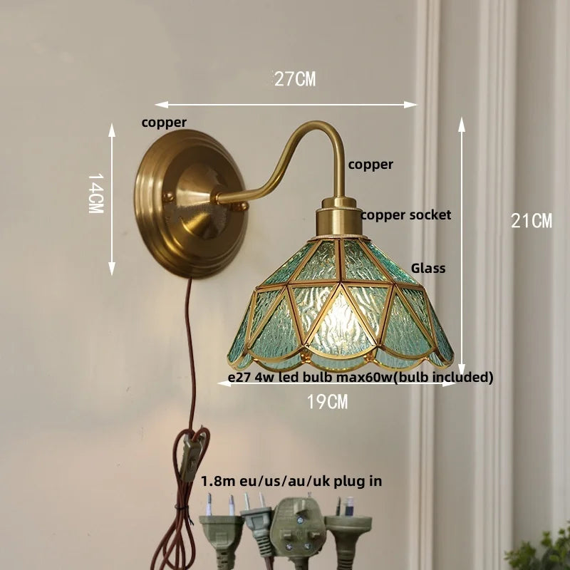 Decorbites™ Glas Messing Wandleuchte LED-Leuchtenarmatur für Esszimmer Wohnzimmer Badezimmer Spiegel