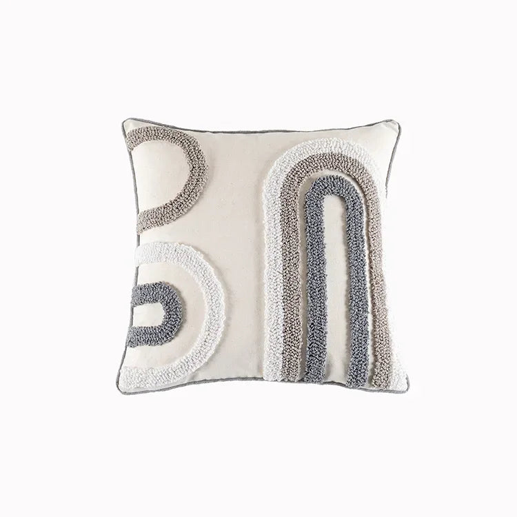 Decorbites™ Geometrisches Tufting-Beige-Graues Kissenbezug Nordischer Stil für Moderne Dekoration