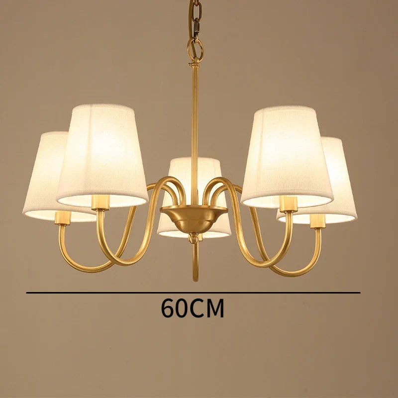 Decorbites™ Kupfer-Deckenleuchter mit Stofflampenschirm für Wohnzimmer und Schlafzimmer