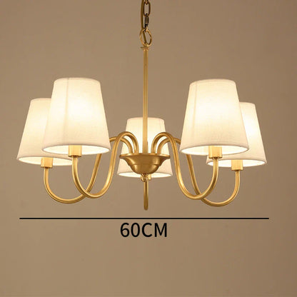 Decorbites™ Kupfer-Deckenleuchter mit Stofflampenschirm für Wohnzimmer und Schlafzimmer