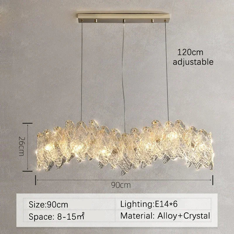 DecorBites™ Glass Petal LED Chandelier for Bedroom Dining Living Room Lighting