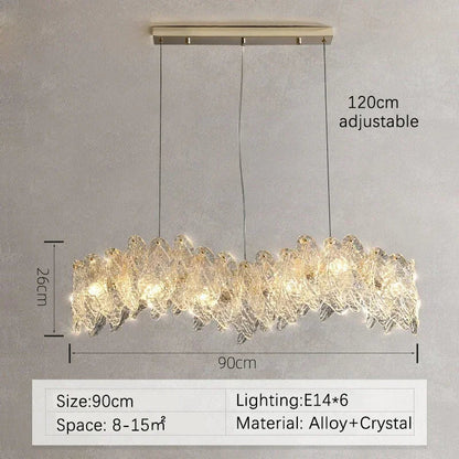 DecorBites™ Glass Petal LED Chandelier for Bedroom Dining Living Room Lighting