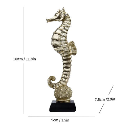 Decorbites™ Vergoldete Meerjungfrau-Statue Harz-Skulptur Raumdekoration Meeresorganismus-Ornament