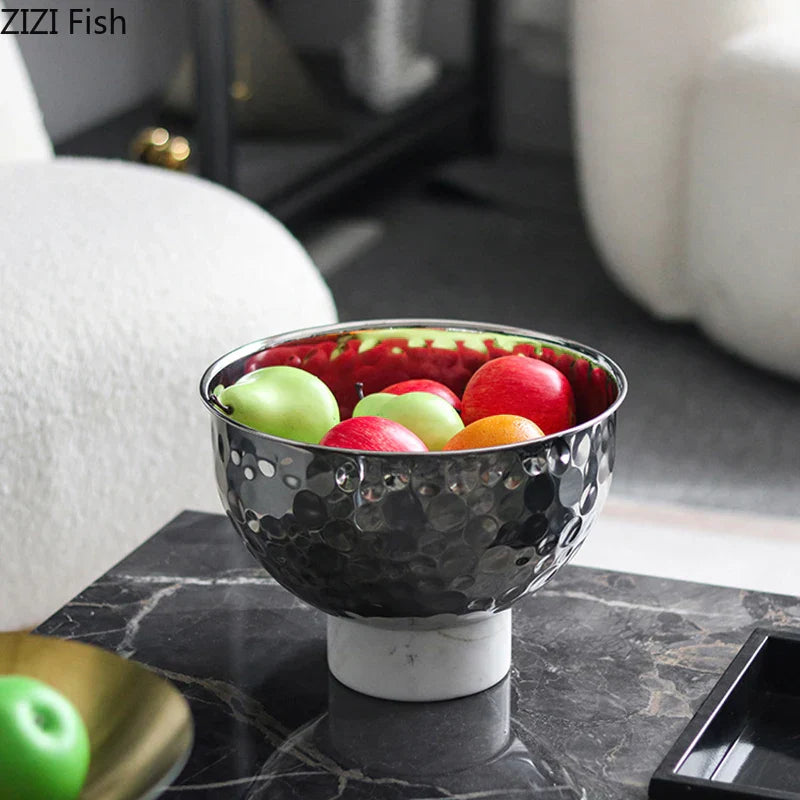 Decorbites™ Hammer-Muster Früchte-Schale: Elegantes Aufbewahrungstablett für Snacks, Nüsse und Desserts zu Hause