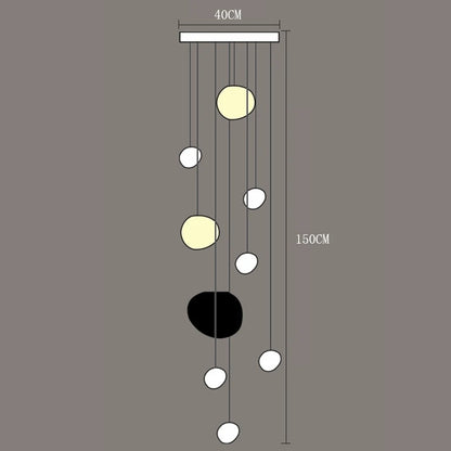Modern Acrylic Staircase Multi-Light Pendant Chandelier