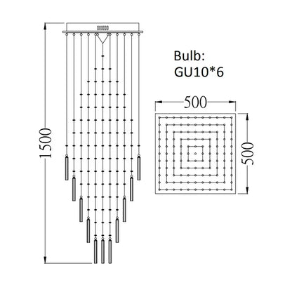 DecorBites™ Crystal Ceiling Chandelier Modern Living Room Lighting Fixture Loft Staircase Lustre