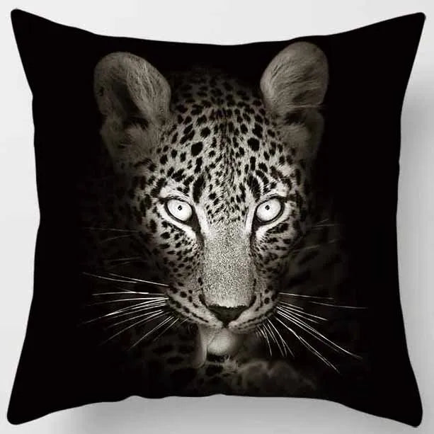 DecorBites™ Animals World Tiger Lion Pillow Case for Cute Home Decor in Sofa Living Room