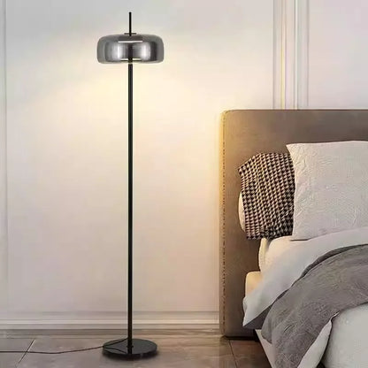 Decorbites™ Graue Glas Stehlampe: Italienisches Design Minimalistische Stehbeleuchtung für das Wohnzimmer