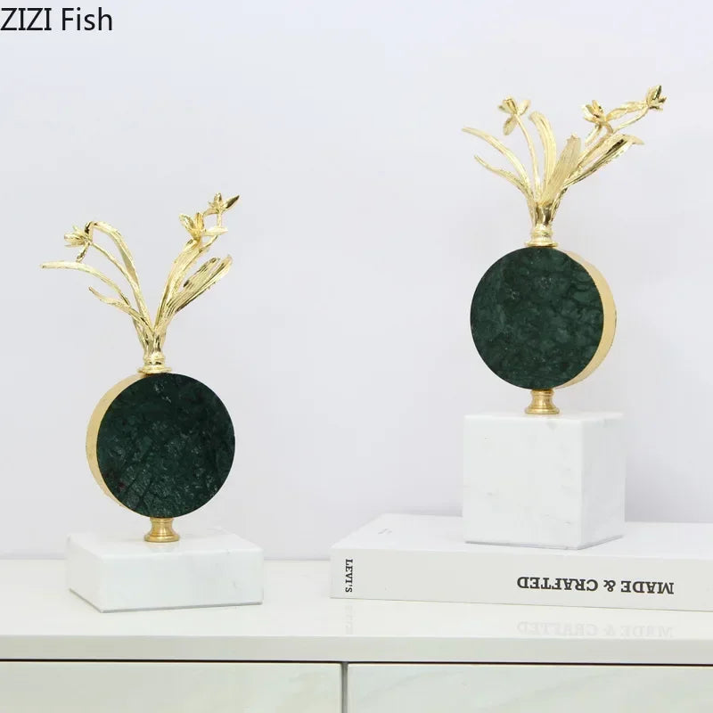 Decorbites™ Vergoldete Blütenkristall-Skulptur Schreibtischdekoration Moderne Handwerkskunst Raumdekoration