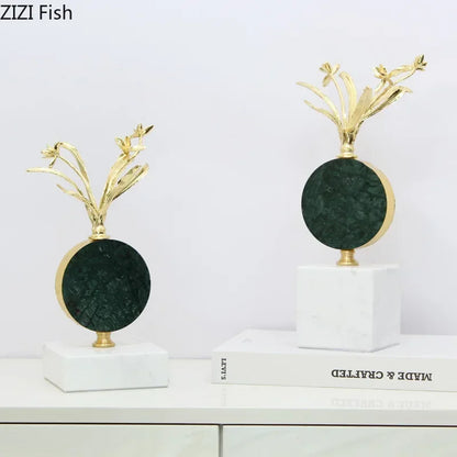 Decorbites™ Vergoldete Blütenkristall-Skulptur Schreibtischdekoration Moderne Handwerkskunst Raumdekoration