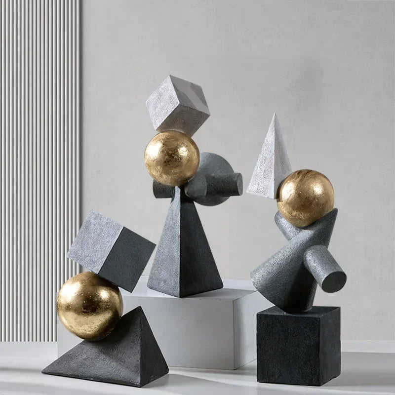 Decorbites™ Geometrische Goldkugel-Skulpturen-Statuen für die Heimdekoration