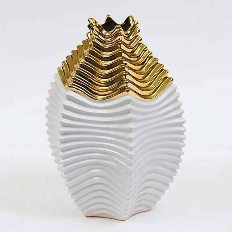 Decorbites™ Fransen-Geometrie Keramikvase Hochzeits-Home-Dekoration Blumenstrauß Blumentopf