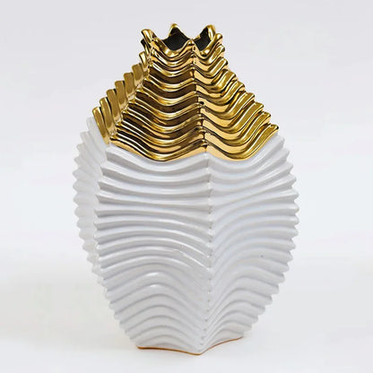 Decorbites™ Fransen-Geometrie Keramikvase Hochzeits-Home-Dekoration Blumenstrauß Blumentopf