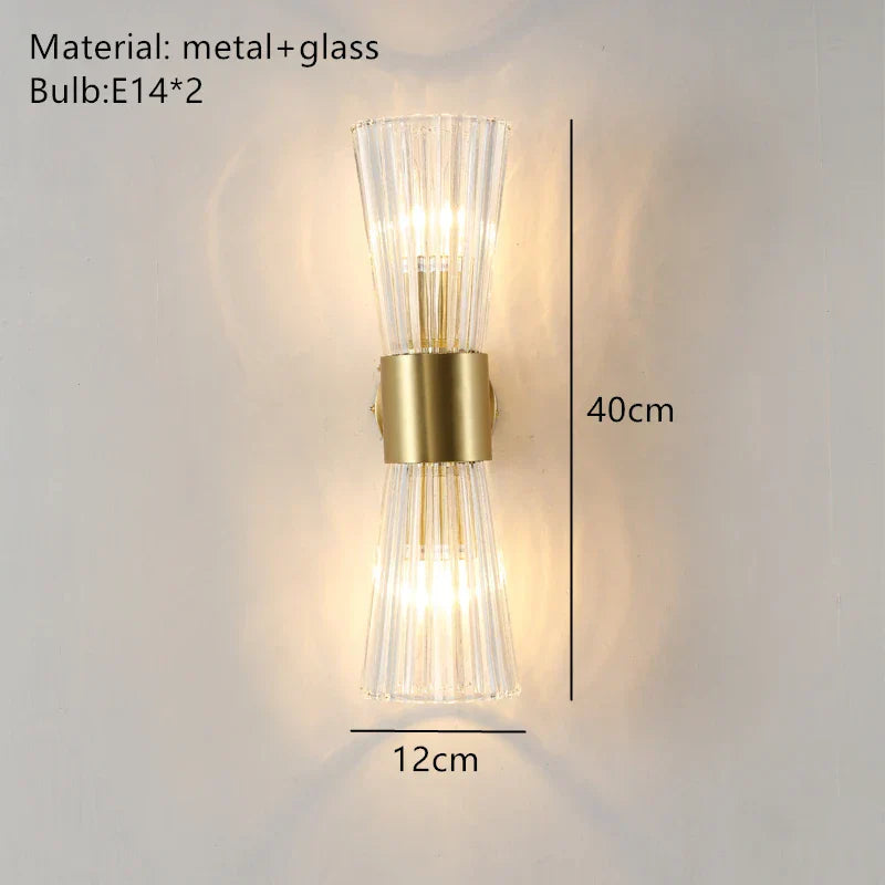 Decorbites™ Gold Edelstahl Glas Wandlampen für Schlafzimmer, Esszimmer, Gang Wandbeleuchtung