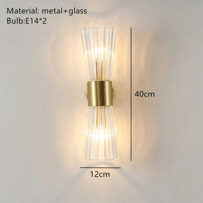 Decorbites™ Gold Edelstahl Glas Wandlampen für Schlafzimmer, Esszimmer, Gang Wandbeleuchtung