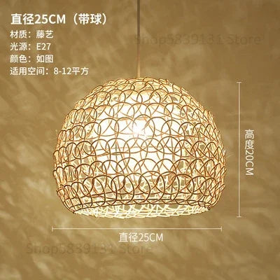 Decorbites™ Handgewebte Rattan-Hängeleuchter Bambus Moderne Wohnzimmer-Dekoration