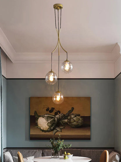 Decorbites™ Glas-Kugel-LED-Kronleuchter, moderner minimalistischer Loft-Villa-Treppenhaus-Dekor