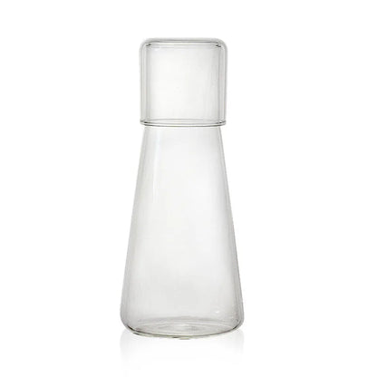 DecorBites™ Clear Glass Bedside Water Carafe Set with Drinking Cup