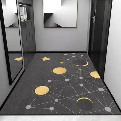Decorbites™ Grauer Kristall-Samt-Eingangs-Teppich – Luxuriöse Saugfähigkeit, rutschfest, leicht zu reinigen Wohnzimmerteppich