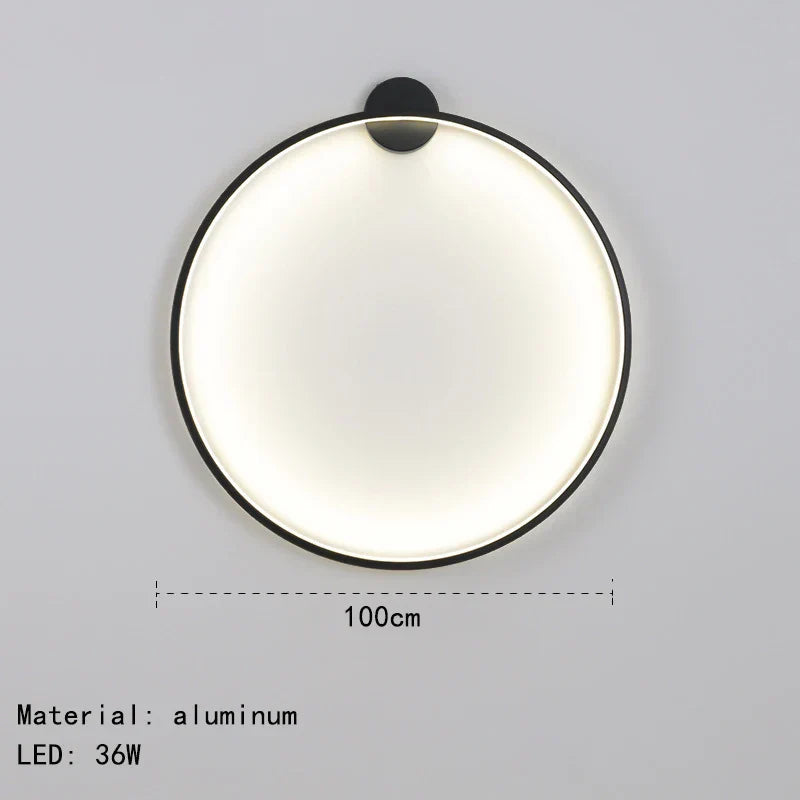 Gold Black Ring Wall Light