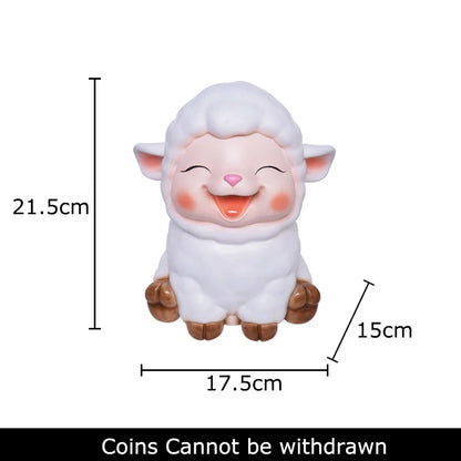 Decorbites™ Kleines Lamm Kinder-Sparbüchse Schweinchen-Sparschwein Ästhetisches Schreibtisch-Dekorationsobjekt Skulptur