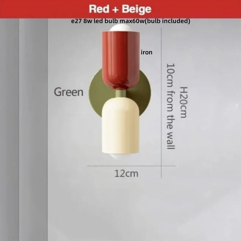 Decorbites™ LED-Wandleuchte Bunte Eisen-Doppelkopf Moderne Nachttischlampe