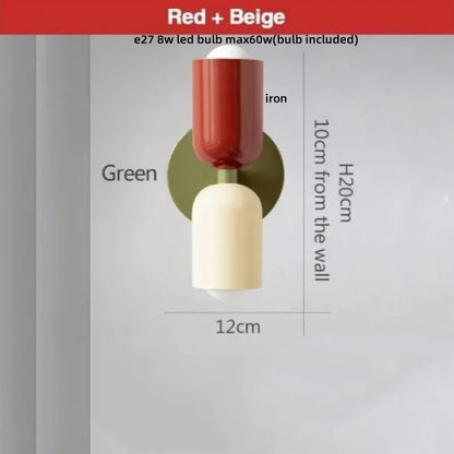 Decorbites™ LED-Wandleuchte Bunte Eisen-Doppelkopf Moderne Nachttischlampe