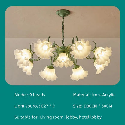 Decorbites™ Französisches Retro-LED-Blütenkronleuchter für Schlafzimmer, Restaurant, Wohnzimmer